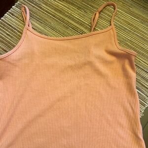 American Eagle pink ribbed cropped tank XS
